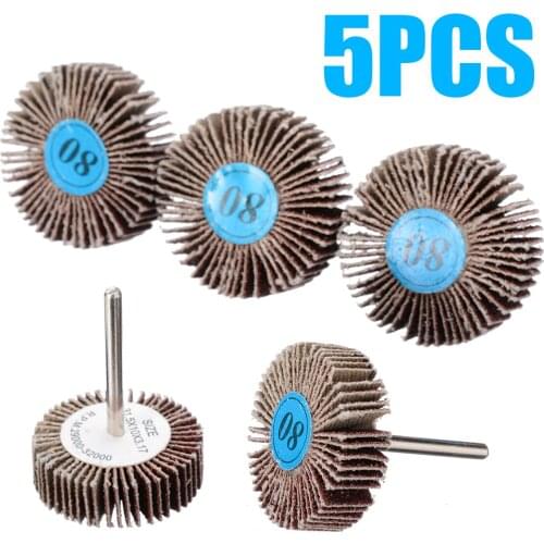 5pcs 32mm Grit 80# Grinding Sanding Sandpaper Flap Wheel Discs For Rotary Tool Shutter Polishing Wheel