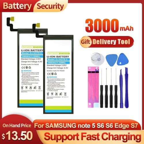 DEJI For SAMSUNG note 5 Battery S6 bateria Real Capacity 3000mAh Internal Bateria Replacement for n9200 S7
