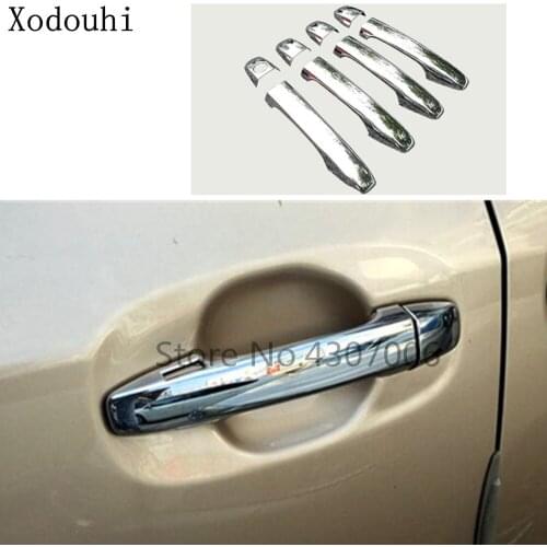Car body cover protect detector sticks frame lamp trim ABS chrome door handle hoods 8pcs For Toyota Sienna 2015 2016 2017 2018