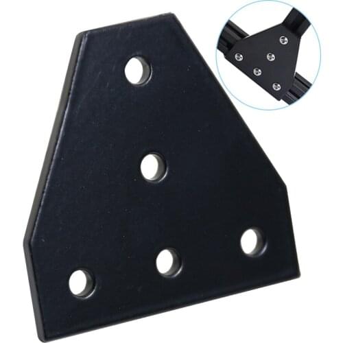 5 Hole Black 90 Degree Joint Board Plate Corner Angle Bracket Connection Joint Strip for 2020 Aluminum Profile 3D Printer Frame