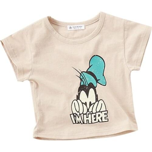 2016 Korean style summer cute boy children T-shirt cotton baby girls cartoon short sleeve O-neck T-shirt children clothing