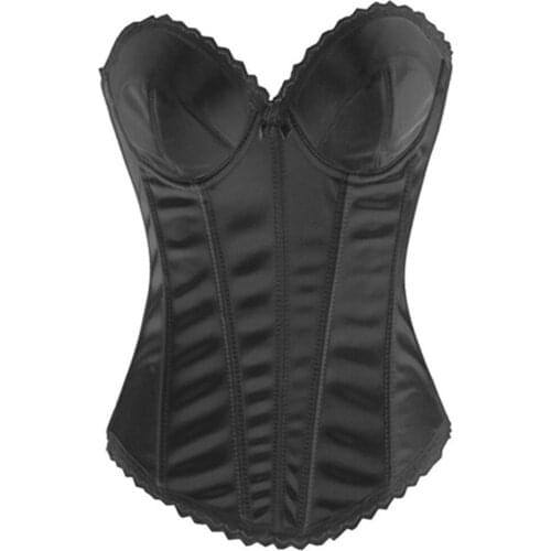 Elasticity Sexy Corset Tops Women White Black Spaghetti Straps with Cup Body shaper Bustier Outfits Lace Bridal Corset Tops