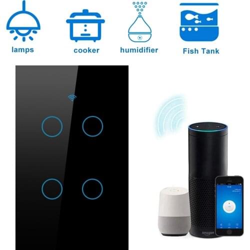 Voice Control Remote with Alexa Google Home For Android IOS Wi-Fi Light Switch 1/2/3/4 Gang Wireless Wall Switches