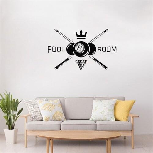 Pool Room Billiard Poolroom Interior Idea Art Stickers Mural For Play Room Club Vinyl Wall Decals Wall Interior ph567