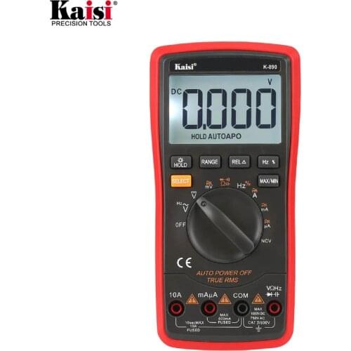 Kaisi K-890 Automatic Range High Precision Digital Multimeter Temperature Test Anti-Burn Protection Repair For Phone