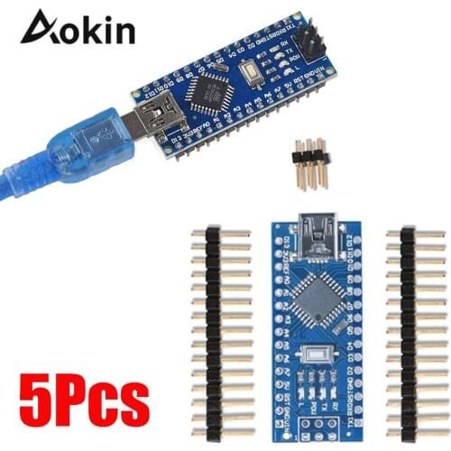 5Pcs Nano Mini USB With the bootloader compatible Nano 3.0 controller For Arduino CH340 USB Driver Nano v3.0 16Mhz ATMEGA328P