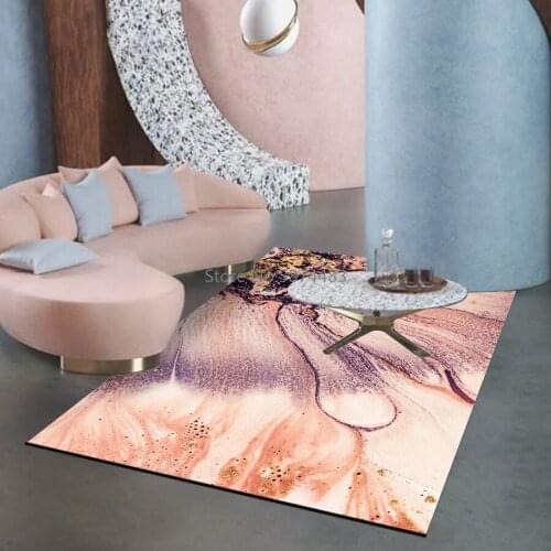 Fashion Modern Art Pink Petal Kitchen Living Room Girl Bedroom Bedside Non-slip Carpet Floor Mat