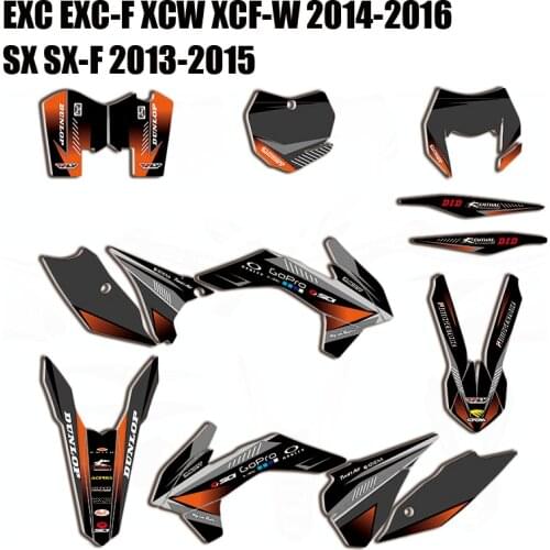 Motorcycle Team Graphics 3M Decals Stickers for KTM EXC EXCF XCW XCF-W 2014 2015 2016 SX SXF SX-F 2013 -2015 125 250 300 350 450