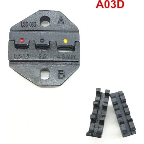 Crimp die set A03D for crimping insulated terminal and cable links 20-10AWG 0.5-6mm2