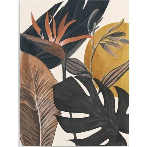 Wall Art Abstract Tropical Poster HD Printed Plant Leaves Canvas Painting Home Decor Bedroom Modular Simple Pictures Framework