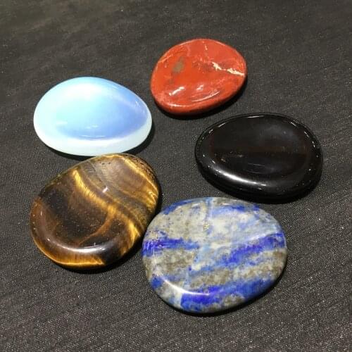 Natural Thumb Worry Stone polished mineral quartz crystal for Healing Reiki