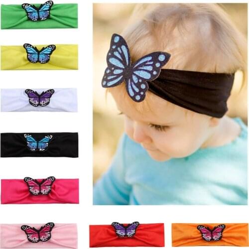 2017 New Baby Headwear Infant bandhnu Turban Headband Cartoon Butterfly Headband Hairband Kids Girls Hair Accessories