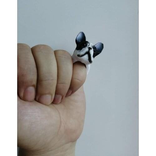 New Trendy Personalized Cute Adjustable French Bulldog Ring Pitbull el Bulli jewelry