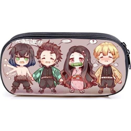 New Demon Slayer pencil case Children cute stationery bag Boys Girls high quality Pencil Holder Students beautiful pencil case