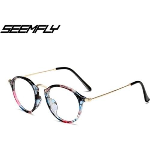 Seemfly Classic Round Men Women Frame Glasses Comfort Transparent Lens Eyeglasses Unisex Spectacles Goggle Plain Mirror Eyewear