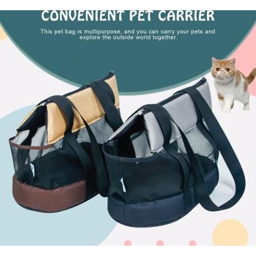 Soft-sided Carriers Portable Shoulder Pet Bags Outgoing Travel Breathable cats dogs Handbag Foldable Mesh Fabric Built-in Hook