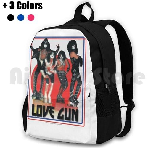 Love Gun Kiss Band Outdoor Hiking Backpack Riding Climbing Sports Bag Kiss Kiss Fan Art Kiss Band Kiss Music Kiss The Band Love