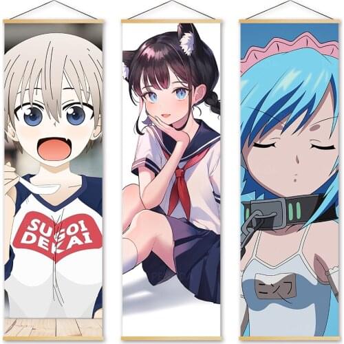 Print Canvas Sora No Otoshimono Poster Home Decor Cute Girl Wall Artwork Animation Role Picture Wooden Scroll Hanging Painting