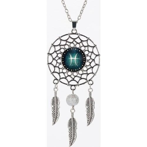 Blank necklaces pendants for sublimation fashion dream catcher Feather necklace pendant for women private custom diy gifts