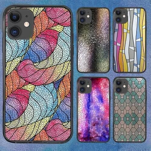 Multicolored Glass Phone Case For iphone 12 11 6 Mini Pro XS Max X XR 7 8 Plus Soft TPU Cover 12Pro 11Pro 12Mini