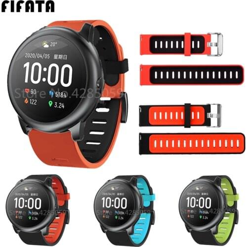 FIFATA Watch Band Strap For Xiaomi Haylou Solar LS05 Silicone Bracelet 22mm Wristbands For Honor Magic 2 For Polar Grit X Strap