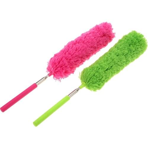 Eco-Friendly Static Suction Dusting Brush Adjustable Stretch Microfiber Duster Microfiber Dust Mites Cleaning Tools 34cm to 82cm