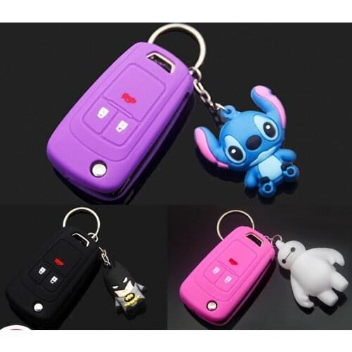 Silica Gel Car Key Case Holder Wallet For Buick Excelle Encore 3 button Key Holder Silicone Protected Key Shell