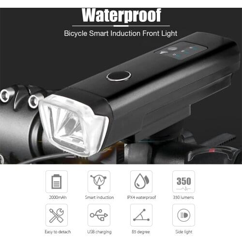 Bike Light USB Rechargeable 350 Lumen 4 Mode Waterproof Bicycle Front Light lamp Bike Headlight Cycling LED Flashlight Lantern