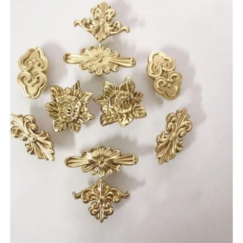 Light Luxury Brass Forged Drawer Cabinet Door Knob Wardrobe Golden Solid Copper Handle Shoe Cabinet Single Hole Pulls