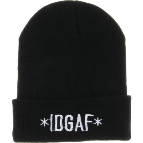 Europe and The United States Style Men and Womens *IDGAF* Embroidery Knitted Wool Beanies Hat Hip Hop Ski Cap RX066