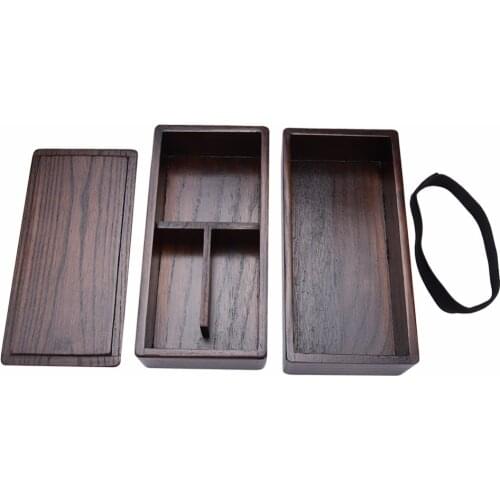 Japanese Wooden Bento Box Salad Box Sushi Box Lunch Box Double Layer Rectangle Food Container Picnic School Sushi Bento Box