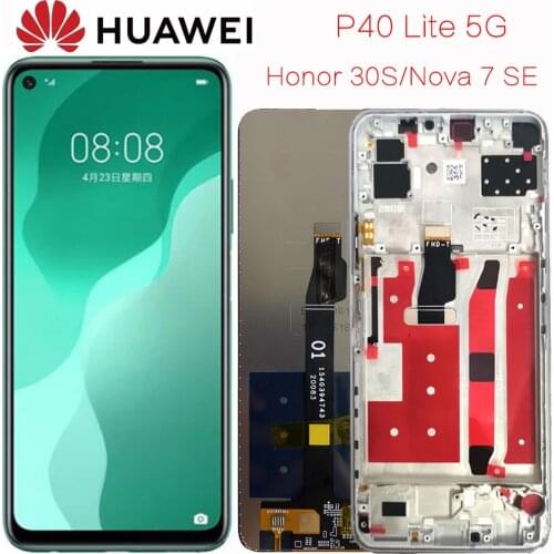 LCD Display for Huawei P40 Lite 5G CDY-NX9A N29A LCD with Frame Honor 30s CDY-AN90 Screen Replacement for Nova 7 SE Display