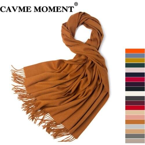 CAVME Winter Wool Scarf Mens Basic Scarves for Women Solid Color Winter Warm Wrap Scarves Shawl 330g 70*200cm Gift CUSTOM NAME