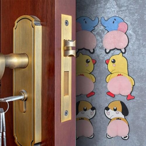 1 Pair Door Stop Anti-Collision Wall Stickers PVC Panda Butt Protective Shockproof Crash Pad Car Cartoon Ass Ornament Home Decor