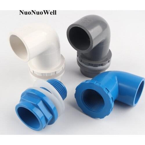 1pc 50mm PVC Pipe Connectors Hi-Quality Aquarium Fish Tank Inlet Outlet Joints Aquatic Pet Water Tank Elbow Drainage Joint