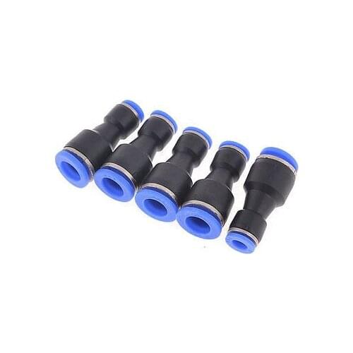 10mm x 6mm Straight Joint Plastic One Touch Tube Connector Quick Fittings 5pcs Free shipping