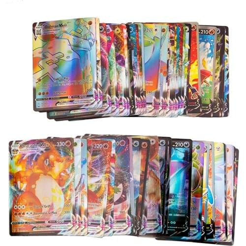 100Pcs New Spanish Version Pokemon Card Featuring 100GX TAG TEAM V 88VMAX 11ENERGY 1 TRAINER Shining TAKARA TOMY Cards Kids Toy