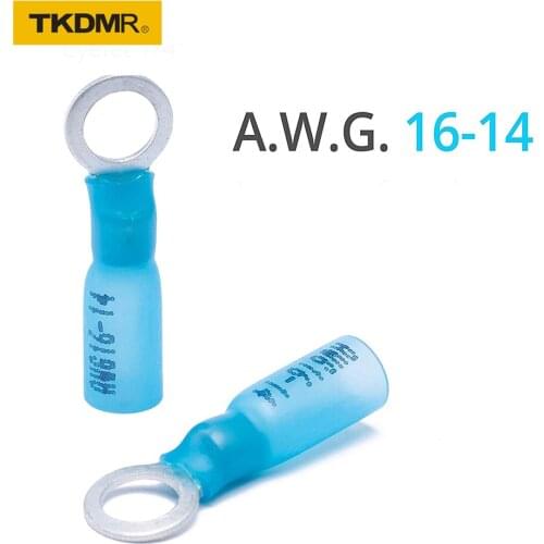 120PCS RV2-5 blue ring insulated wire connector Electric pneumatic terminal cable wire connector for 1.5-2.5mm2