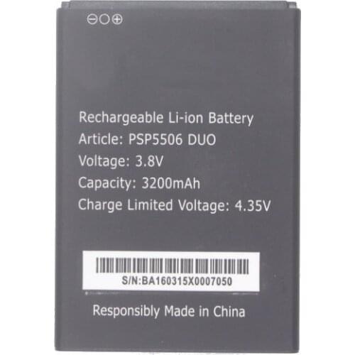1x PSP5506 DUO 3200mAh Smart Mobile Phone Replacement Battery For Prestigio Grace Q5 PSP 5506 DUO PSP5506DUO Batteries