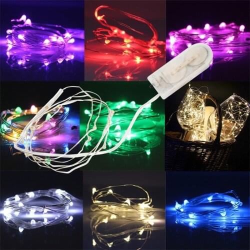 2M 20LEDS Fairy Light CR2032 Battery Powered LED Mini Christmas Light Copper Wire String Light For Wedding Xmas Garland Party
