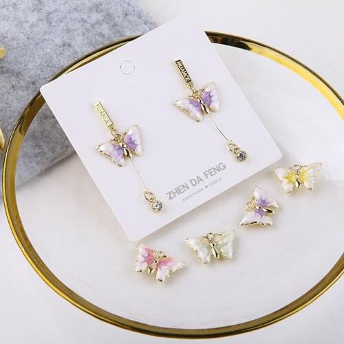 6pcs hot-sales Vintage Fairy Romantic Twinkling Butterfly Earrings For Women Girls Kids Sweet Pendant Diy Earrings Accessories