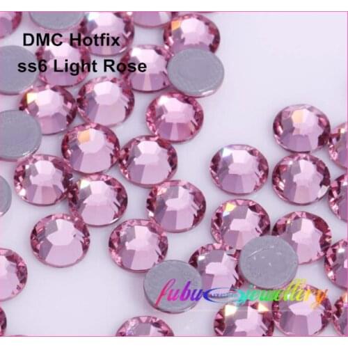 Free Shipping! 1440pcs/Lot, ss6 (1.9-2.1mm) High Quality DMC Pink / Light Rose Iron On Rhinestones / Hot fix Rhinestones