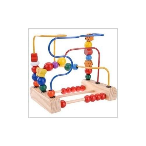 Free shipping 2015 new Wooden beads around calculation frame multifunctional early educational toys Large for baby 6months older