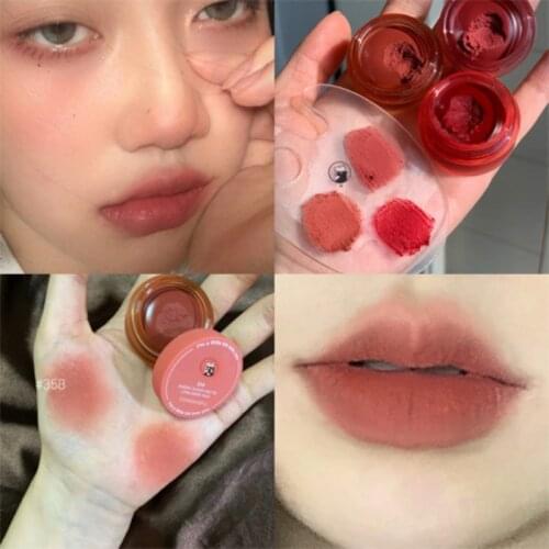 DAIMANPU Small Paint Tank Lip Mud Glaze crystal Moisturizing lipstick velvet Matt mousse lip Gloss lasting Makeup Cosmetic TSLM1