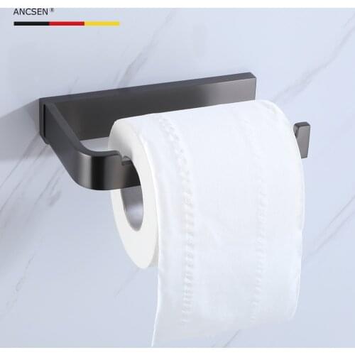 Toilet Paper Holder Tissue Roll Holder Hanger Gun grey Bathroom Kitchen Accessories 304 Stainless Steel Wall Mount Paper Holder
