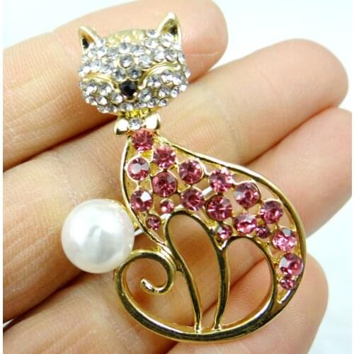 Hot Sale Cat Brooches Men Women Suits Dress Hat Collar Brooch Pins Scarf Buckle Party Weddings Banquet Brooch Gifts W20