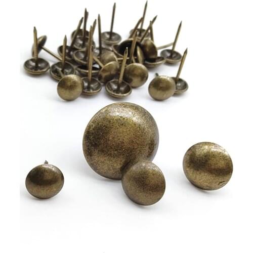 100sets) 6mm-25mm Metal bronze rivets Decorative nails Doornail Sofa nails Soft bag nails Thumbtack Antique nail tacks