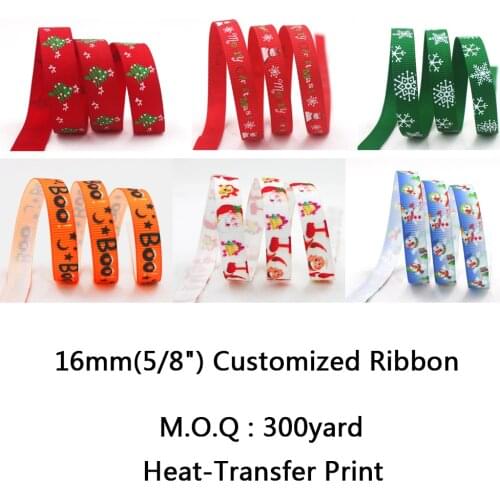 [IuBuFiGo] 5/8"(16mm) Grosgrain / Satin Printed Customized Logo Ribbon Personalized Ribbon As You Want 300yard /lot