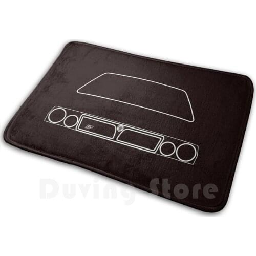 Lancia Delta Hf Integrale Outline Graphic ( White ) Soft Non-Slip Mat Rug Carpet Cushion Lancia Delta Integrale Hf