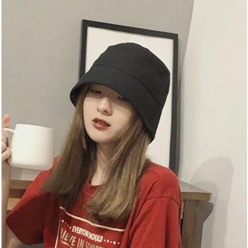 Fashion Cotton Summer Women Bucket Hat Fishing Cap Soild Foldable Hiking Hat Hip-Hop Street Panama For Girls Lady Cap